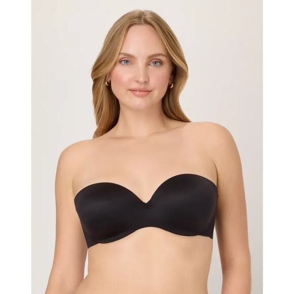 Warners Women Custom Lift Strapless Bra with Underwire Black, Size 34C 0513 - Picture 1 of 3